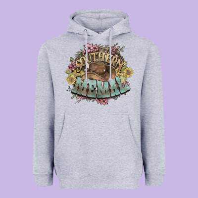 Southern Memal Western Flowers Heavyweight Hoodie Designed By Howdyjamesfarm