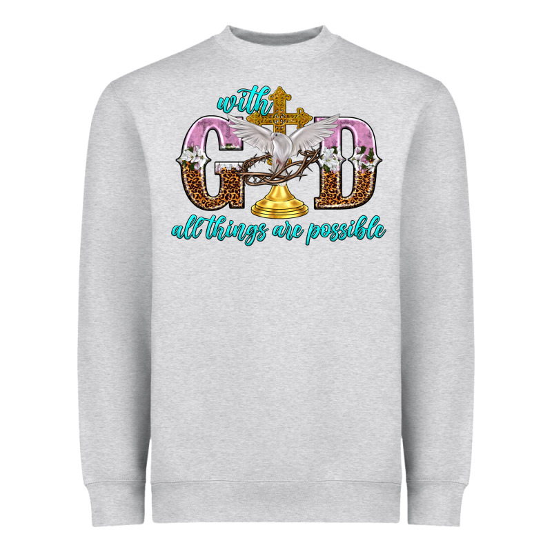 With God All Things Are Possible Heavyweight Sweatshirt by NancyCooperArtShop | Teevron