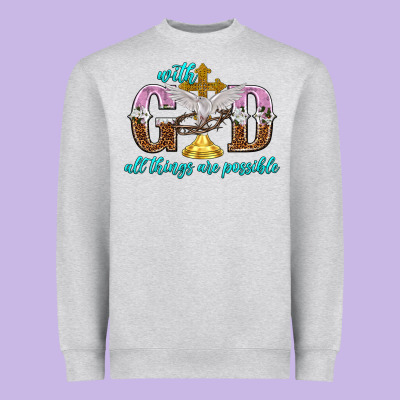 With God All Things Are Possible Heavyweight Sweatshirt Designed By Nancycooperartshop
