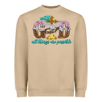 Mushroom with god all things are possible Heavyweight Sweatshirt - NancyCooperArtShop
