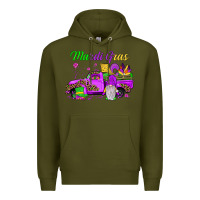 Army Green mardi gras truck gnome Premium Hoodie - JahusDesignShop