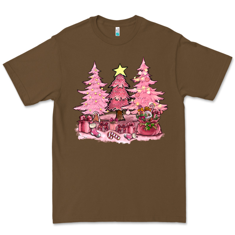 Pink Christmas Trees With Gift Box Bbs Premium Tee by BundleAndBundleShop | Teevron