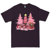Plum pink christmas trees with gift box bbs Premium Tee - BundleAndBundleShop