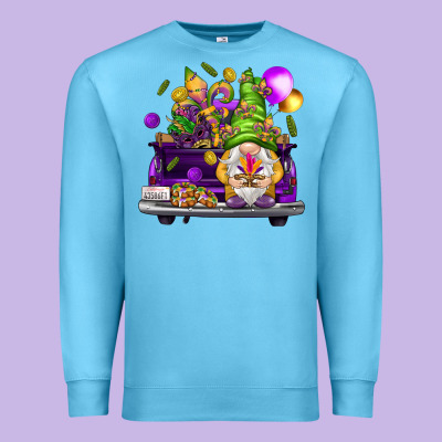 Mardi Gras Gnome On The Truck Premium Sweatshirt Designed By Howdyjamesfarm