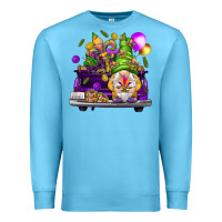 Ocean Blue Mardi Gras gnome on the truck Premium Sweatshirt - HowdyJamesFarm