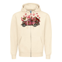 Sandshell love truck with roses and leopard Zipper Hoodie - RanaPortraitStore