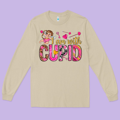 I Am With Cupid Long Sleeve Tee Designed By Nancycooperartshop