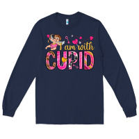 Navy i am with cupid Long Sleeve Tee - NancyCooperArtShop