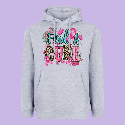 Find A Cure Cancer Awareness Heavyweight Hoodie Designed By Howdyjamesfarm
