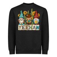 Black yeehaw with gnomies Heavyweight Sweatshirt - NancyCooperArtShop