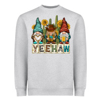 Heather Grey yeehaw with gnomies Heavyweight Sweatshirt - NancyCooperArtShop