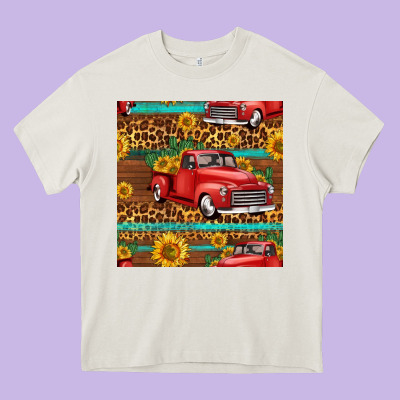 Western Farm Truck Seamless Pattern Heavy Core Tee Designed By Hra Design Shop