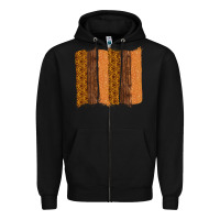 Black Western Wood Glitter Vintage Pattern Zipper Hoodie - Bettercallsaul