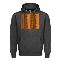 Charcoal Heather Western Wood Glitter Vintage Pattern Zipper Hoodie - Bettercallsaul