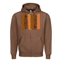 Chestnut Western Wood Glitter Vintage Pattern Zipper Hoodie - Bettercallsaul