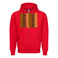 Red Western Wood Glitter Vintage Pattern Zipper Hoodie - Bettercallsaul