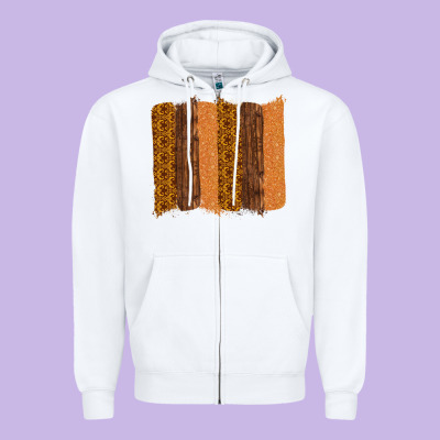 Western Wood Glitter Vintage Pattern Zipper Hoodie Designed By Bettercallsaul