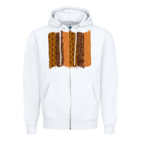 White Western Wood Glitter Vintage Pattern Zipper Hoodie - Bettercallsaul