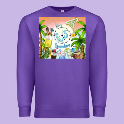 It's Five O'clock Somewhere Premium Sweatshirt Designed By Tumblerdesignbyshophia