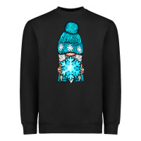 Black winter gnome with snowflake Heavyweight Sweatshirt - NancyCooperArtShop