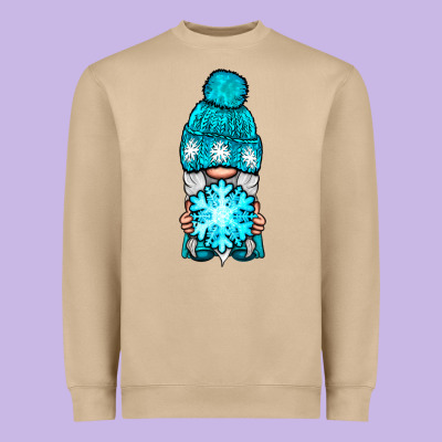 Winter Gnome With Snowflake Heavyweight Sweatshirt Designed By Nancycooperartshop