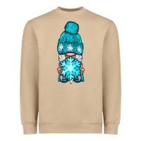 Mushroom winter gnome with snowflake Heavyweight Sweatshirt - NancyCooperArtShop