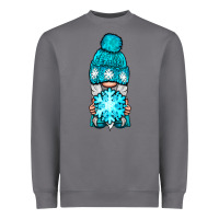 Storm winter gnome with snowflake Heavyweight Sweatshirt - NancyCooperArtShop