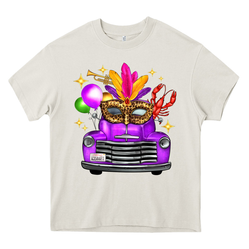 Mardi Gras Truck Leopard Mask Heavy Core Tee by FaDigitalArtStudio | Teevron