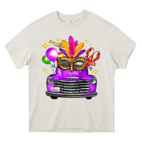 Cream mardi gras truck leopard mask Heavy Core Tee - FaDigitalArtStudio