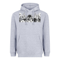 Heather Grey black and white floral Heavyweight Hoodie - TumblerDesignByShophia