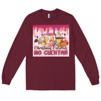 Burgundy christmas calories no cuentan Long Sleeve Tee - MaliasSmallBusiness