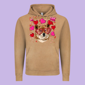 Valentine's Shiba Inu Vintage Hoodie Designed By Ranaportraitstore