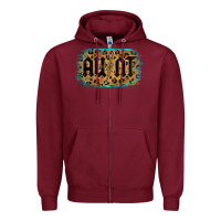 Burgundy Leopard Pattern Aunt Tried Zipper Hoodie - Bettercallsaul