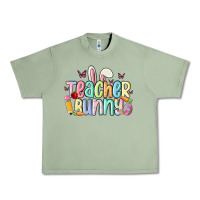 Oil Green teacher bunny Urban Heavy Tee - MaliasSmallBusiness