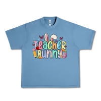 Pebble Blue teacher bunny Urban Heavy Tee - MaliasSmallBusiness