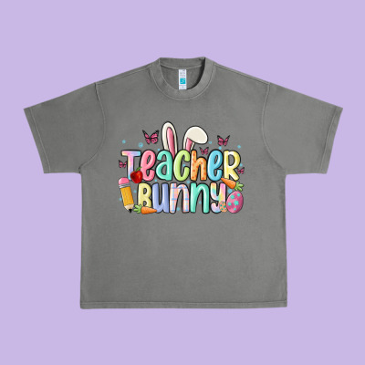 Teacher Bunny Urban Heavy Tee Designed By Maliassmallbusiness