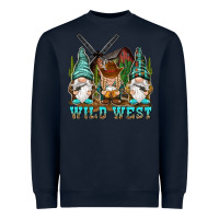 Navy wild west gnomies Heavyweight Sweatshirt - NancyCooperArtShop