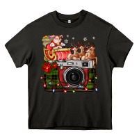 Asphalt Christmas Santa Vintage Camera Heavy Core Tee - FaDigitalArtStudio