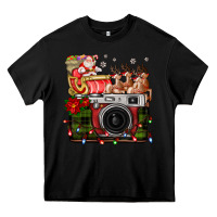 Black Christmas Santa Vintage Camera Heavy Core Tee - FaDigitalArtStudio