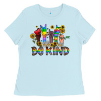 Baby Blue be kind Ladies Tee - CowhideDigitalArt
