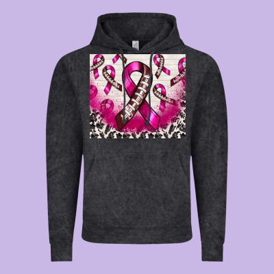 Breast Cancer American Football Ribbon Vintage Hoodie Designed By Nancycooperartshop