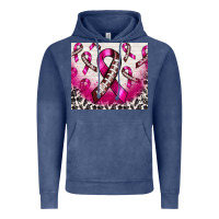 Vintage Denim breast cancer american football ribbon Vintage Hoodie - NancyCooperArtShop