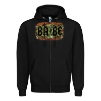 Black Camouflage Patterned Babe Tried Zipper Hoodie - Bettercallsaul