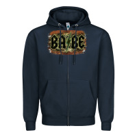 Navy Camouflage Patterned Babe Tried Zipper Hoodie - Bettercallsaul