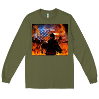 Army Green western firefighters Long Sleeve Tee - MaliasSmallBusiness