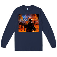 Navy western firefighters Long Sleeve Tee - MaliasSmallBusiness