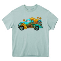 Arona farm truck with sunflower Heavy Core Tee - HRA Design Shop