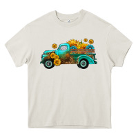 Cream farm truck with sunflower Heavy Core Tee - HRA Design Shop