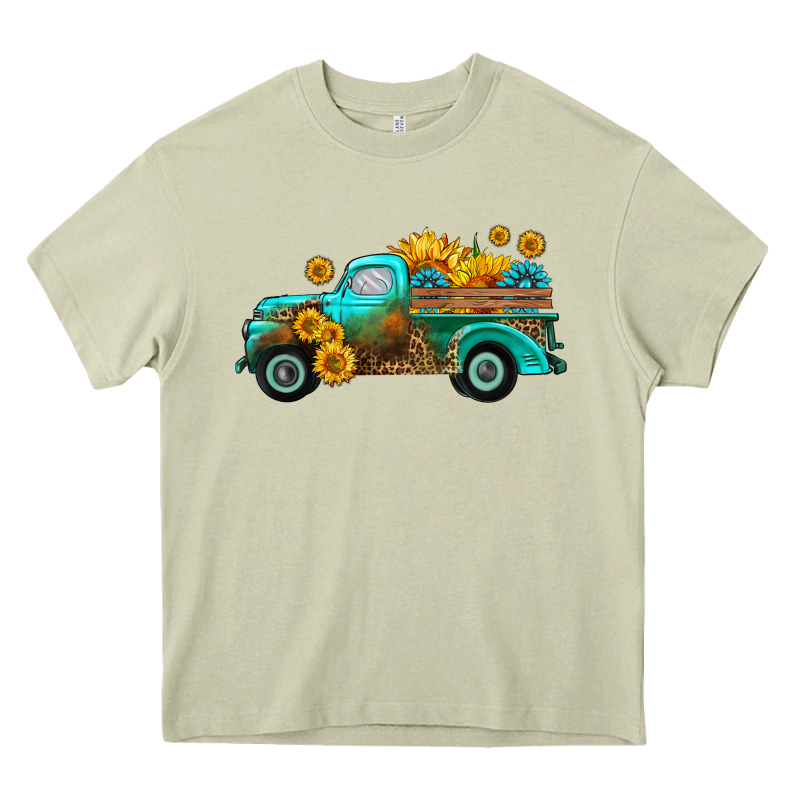 Farm Truck With Sunflower Heavy Core Tee by HRA Design Shop | Teevron