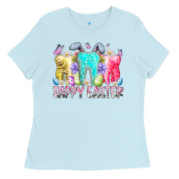 Baby Blue happy easter tooth Ladies Tee - RacoonDesign